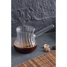 PremiumPort Turuncu Borosilikat Cam Cezve, Şık ve Dayanıklı Kahve Hazırlama Aracı