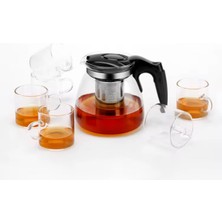 PremiumPort 900 ml Süzgeçli Cam Demlik, Çay ve Bitki Çayı Demliği