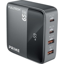 Gunkes Fulltech Hızlı Şarj Cihazı, 65W Gan Hızlı Şarj Adaptörü, Güç Şeridi, 2x Type-C Girişi, 2x USB Girişi, Tam Zamanlı 4 Bağlantı Noktası, Şarj