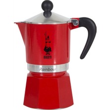 PremiumPort Kırmızı 3 Cup Moka Pot, Şık ve Kullanışlı Kahve Demleme Aracı