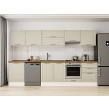 Alvinka 320X210 cm Klasik Mebran Mutfak Dolabı M-E80S60S60-1 Kumtaşı - Mdf