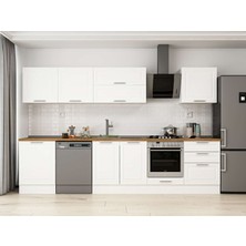 Alvinka 320X210 cm Klasik Mebran Mutfak Dolabı M-E80S60S60-2 Beyaz - Suntalam