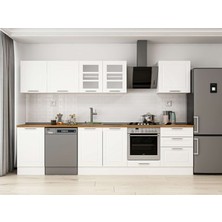 Alvinka 320X210 cm Klasik Mebran Mutfak Dolabı M-E90S50S60-3 Beyaz - Suntalam