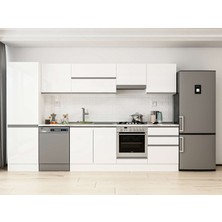 Alvinka 320X210 cm High Gloss Mutfak Dolabı MB-E80B60S60-1 Beyaz - Mdf