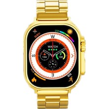 Normadia X8 Ultra Akıllı Saat, Pusula, Vücut Sıcaklığı, Nfc, Gold Kordon, Hediye