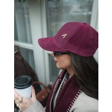 Atelier Tuğba ŞPK001 Kişiye Özel Süet Şapka Metal Harf Detaylı