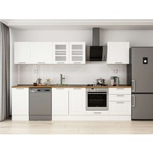 Alvinka 315X210 cm Klasik Mebran Mutfak Dolabı M-E90S45S60-3 Beyaz - Suntalam