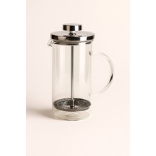 PremiumPort Cam French Press 350 Ml, Paslanmaz Çelik Filtreli, Gümüş Renk
