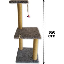 Ambarpet Iki Katlı 86 cm Gri Kedi Tırmalama Tahtası