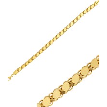 Zümrüt Sarraf 14 Ayar Altın Pullu Zincir Bileklik 3 mm