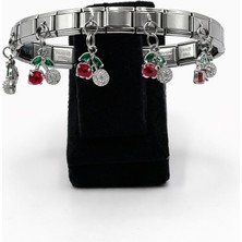 Pangu Kiraz Figürlü Gümüş Renk Çelik Charm Bileklik