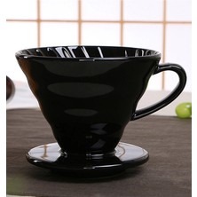 PremiumPort V60 02 Seramik Kahve Demleme Ekipmanı, Siyah, Şık ve Kullanışlı