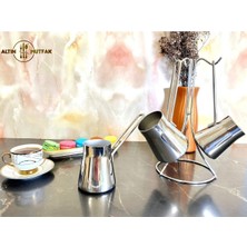 PremiumPort Paslanmaz Çelik Piramit Cezve Takımı 4 Parça, 250-499 Ml, Şık ve Dayanıklı