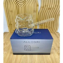 PremiumPort Çizgili Üzüm Desenli 400 ml Isıya Dayanıklı Borosilikat Cam Cezve