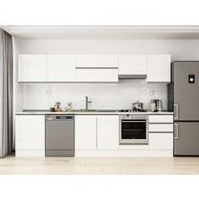 Alvinka 310X210 cm High Gloss Mutfak Dolabı M-E80S60S50-1 Beyaz - Mdf