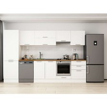 Alvinka 320X210 cm Klasik Mebran Mutfak Dolabı MB-E80B60S60-1 Beyaz - Suntalam