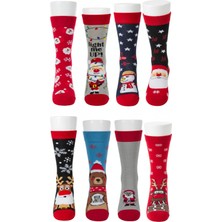 Beyteks Yılbaşı Çorabı 8'li Paket Unisex Dikişsiz Çorap