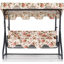 Erinöz Olea 3 Kişilik Bahçe Balkon Teras Salıncağı - İngiliz Gülü