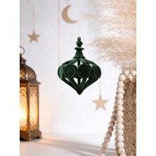 Parti Adresi Yeşil Kadife Ramazan Kandil Figürlü Sarkıt Dekor 11 cm