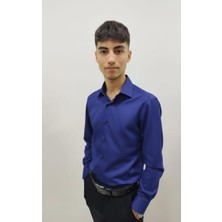 Senior Erkek Likralı Pamuk Saten Gömlek