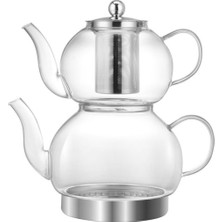 PremiumPort Turuncu Cam Çaydanlık Seti, 0-1,99 L, Şık ve Dayanıklı Tasarım