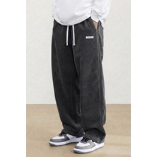 Genius Store Genıus Erkek Pantolon Fitilli Kadife Bol Paça Oversize Pantolon