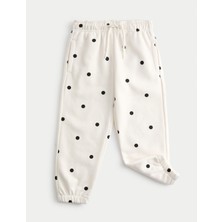 Marks & Spencer Pamuk Karışımlı Puantiye Desenli Jogger Pantolon (2-8 Yaş)