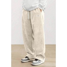 Genius Store Genıus Erkek Pantolon Fitilli Kadife Bol Paça Oversize Pantolon