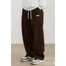 Genius Store Genıus Erkek Pantolon Fitilli Kadife Bol Paça Oversize Pantolon