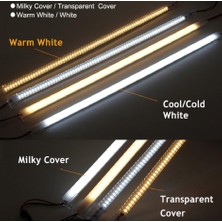 220 Volt 4014 Çubuk LED 1m Kasalı Dim Edilebilir Bar LED 220V Gün Işıgı 3000-3200K -Şeffaf Cam