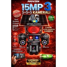 Provzen 4 Kameralı Çift Solarlı 4g Güneş Enerjili Ptz Güvenlik Kamerası 15MP 4 Lens Pır Insan Algılama IP66