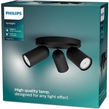 Philips Myliving Pongee Tavan/duvar 3'lü Siyah Spot Lamba GU10 Duy (Ampul Birlikte Verilmez)