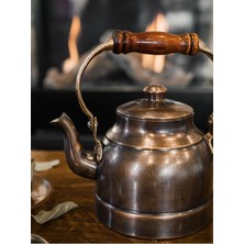 PremiumPort Modern Bakır Demlik, Ahşap Kulplu, Şık ve Dayanıklı Tasarım