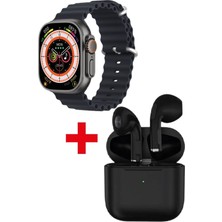 Normadia 8 Watch Ultra ve Bluetooth Kulaklık Seti, Şık ve Fonksiyonel Dijital Takip Cihazı
