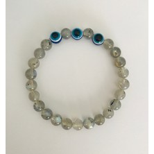 MK Tasarım Gerçek Labrodorit Taşı BİLEKLİK-MKT.1.101.65 Rahatlatıcı, Dinginlik, Enerji Bilekliği