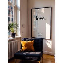 Fuart.Co Klasik Love Kişiye Özel Poster Aşk Temalı Sevgililer Günü Posteri (Çerçevesiz) Love