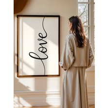 Fuart.Co Yatay Love El Yazısı Aşk Temalı Sevgililer Günü Posteri (Çerçevesiz) Love