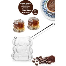 PremiumPort Izoleli Borosilikat Cam Cezve ve Boncuk Bardak Seti, Şık ve Dayanıklı Tasarım