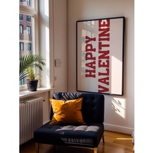 Fuart.Co Happy Valentine Beyaz Aşk Temalı Sevgililer Günü Posteri (Çerçevesiz) Love
