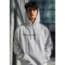 Whatever Baskılı Unisex Standart Fit Kapüşonlu Şardonlu Pamuklu Sweatshirt