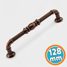 Nzb Metal Mobilya Mutfak Çekmece Dolap Kulpu Kulbu Kulpları Eskitme Antik Bakır (128 Mm-12.8 Cm)