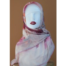 Sinem Monalisa Hibrit Dijital Natıral Eşarp Pembe