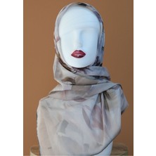 Sinem Monalisa Hibrit Dijital Natural Eşarp Kahverengi