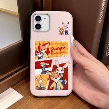 Ucuc iPhone 11 Uyumlu Pembe Deri Dokulu Silikon Kamerayı Korur Şok Emici Kılıf