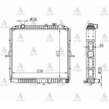 Maher RADYATÖR SU BONGO 2004 K2500 32MM M-T BRAZING 25310 4E400