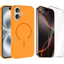 Vendas Apple iPhone 16 Kılıf M-Safe Şarj Özellikli Zore Meta Kapak + Cam Ekran Koruyucu