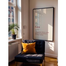 Fuart.Co Love Kelime Anlamı Krem Aşk Temalı Sevgililer Günü Posteri (Çerçevesiz) Love
