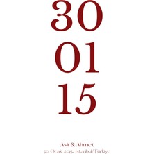 Fuart.Co Kişiye Özel Aşk Posteri Tarih Bordo Beyaz Aşk Temalı Sevgililer Günü Posteri (Çerçevesiz) Love