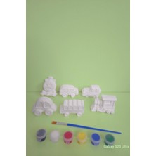 Tarçın Boyama Atölyesi Eğitici Etkinlik Mini Araba Set 6 Adet 2 Boyutlu 4 cm