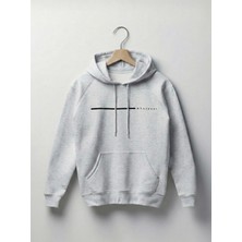 Whatever Baskılı Unisex Standart Fit Kapüşonlu Şardonlu Pamuklu Sweatshirt